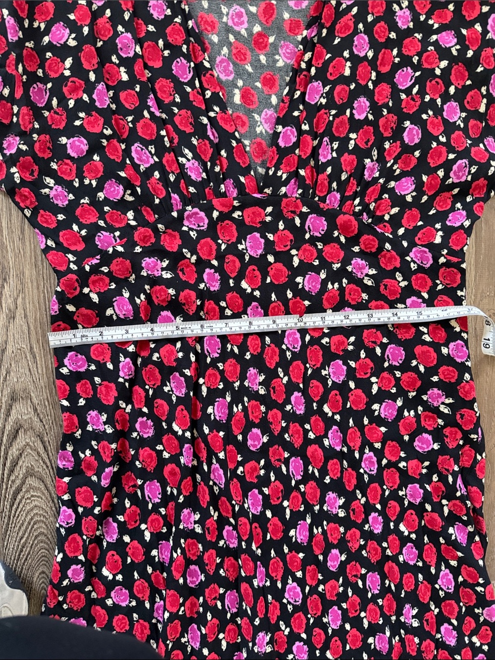 Zara Black Maxi Dress with Pink Floral Print - Picture 11 of 12